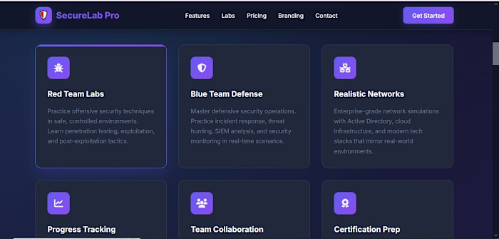 Cybersecurity Platform Web Design &