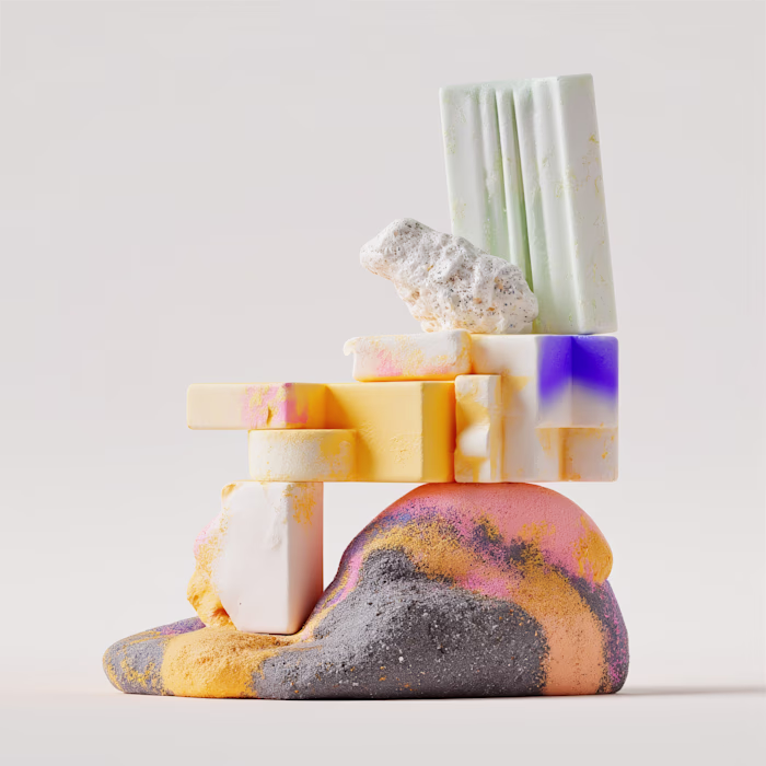 Blocks of soap mixed with