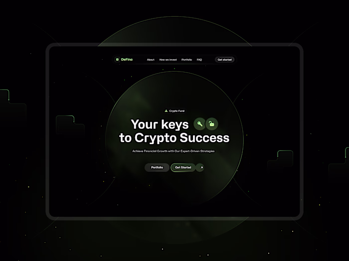 DeFina - Crypto Fund landing page