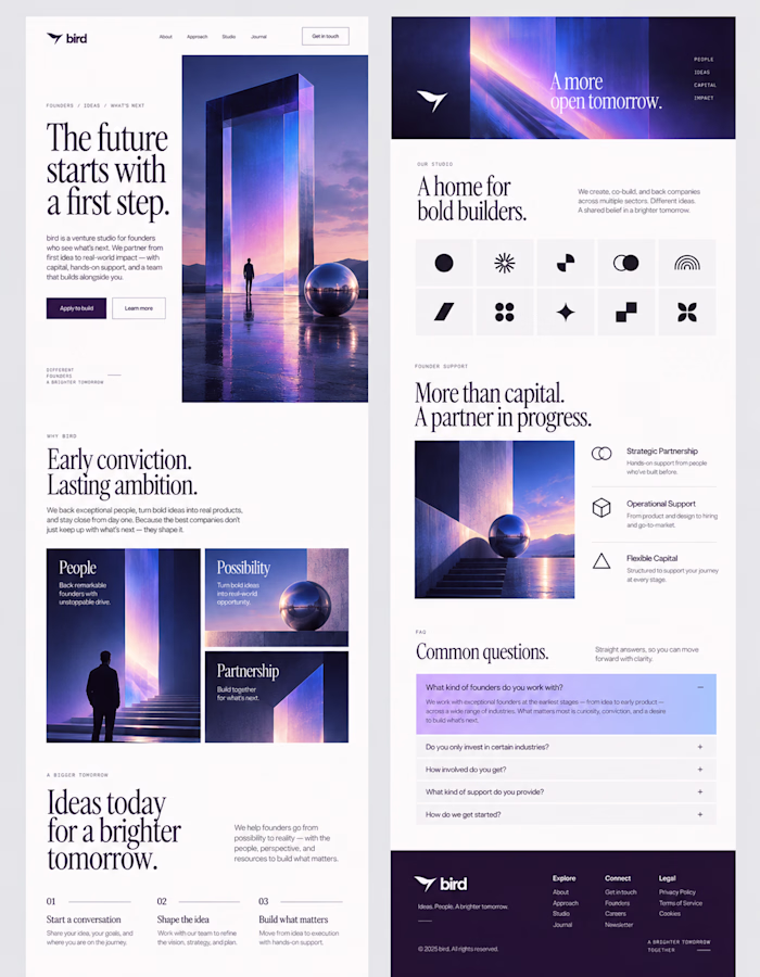 Bird: Venture Studio Website Concept