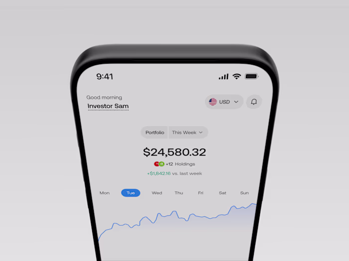 Designed a mobile investing dashboard