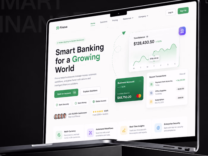 UI/UX Design for Finova Banking Platform