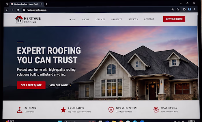 Created a modern roofing website