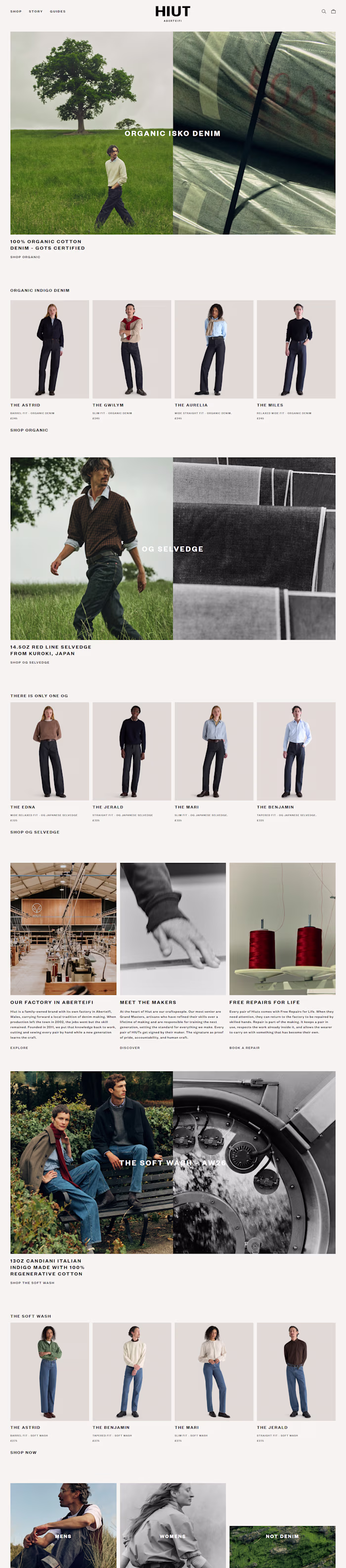 Premium denim e-commerce website design