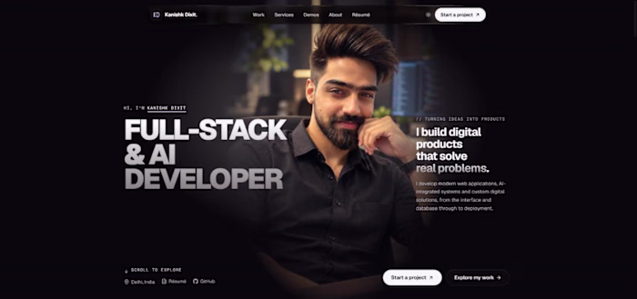 Developer Portfolio Website: Next.js 16 and React 19