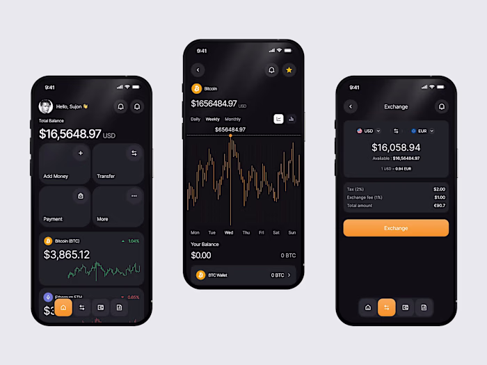 Crypto App UI
Clients don't just