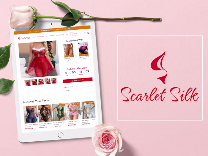 Product Page Design for "Scarlet Silk"