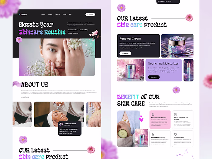Custom Skincare Website Design