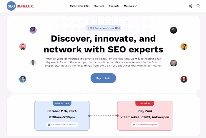 SEO Conference Landing Page Design and Development