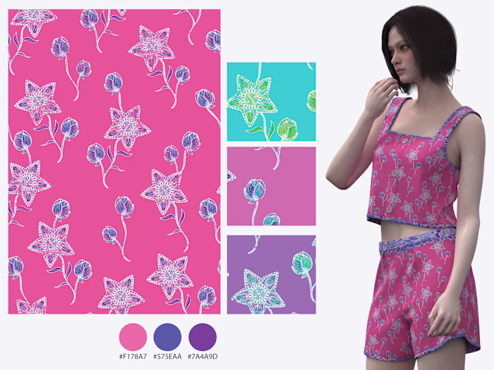 A seamless floral pattern collection