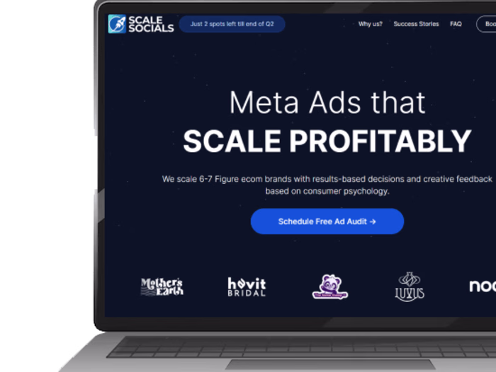 Scale Socials Website on Framer