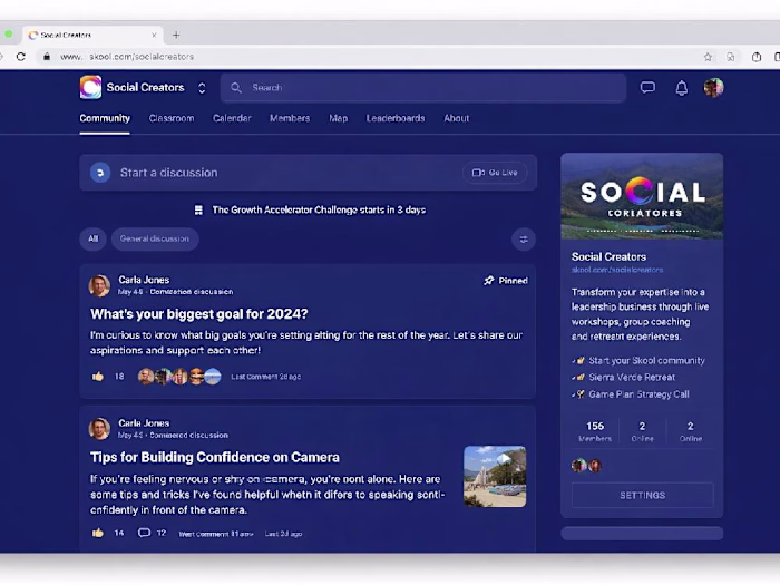 Designed a modern community platform