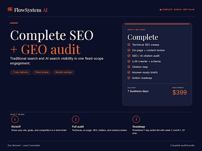 SEO + GEO Audit Portfolio