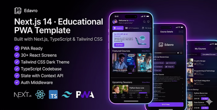 Edvaro - EdTech PWA Nextjs