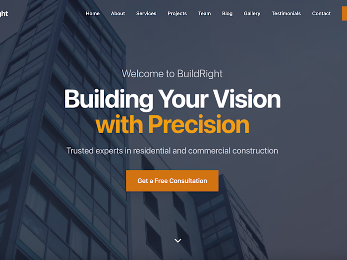 Modern Construction Builder Landing Page