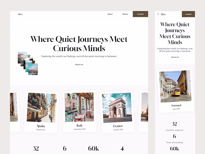 Travel Blog Website Template Design