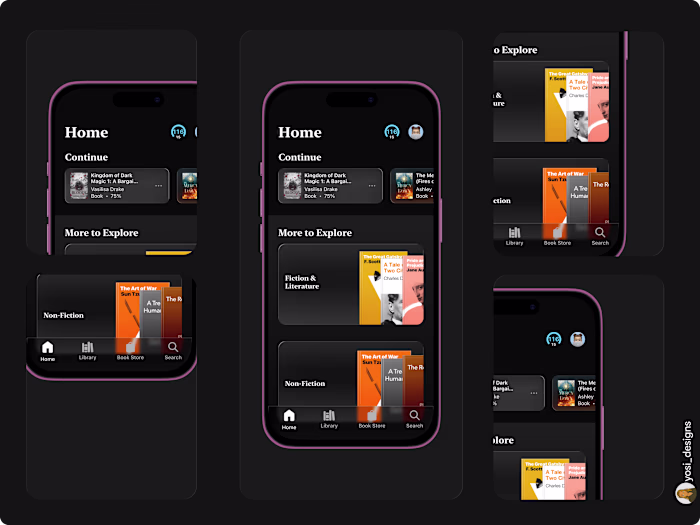 Apple Books — Liquid Glass Reimagining (UI/UX Concept)
