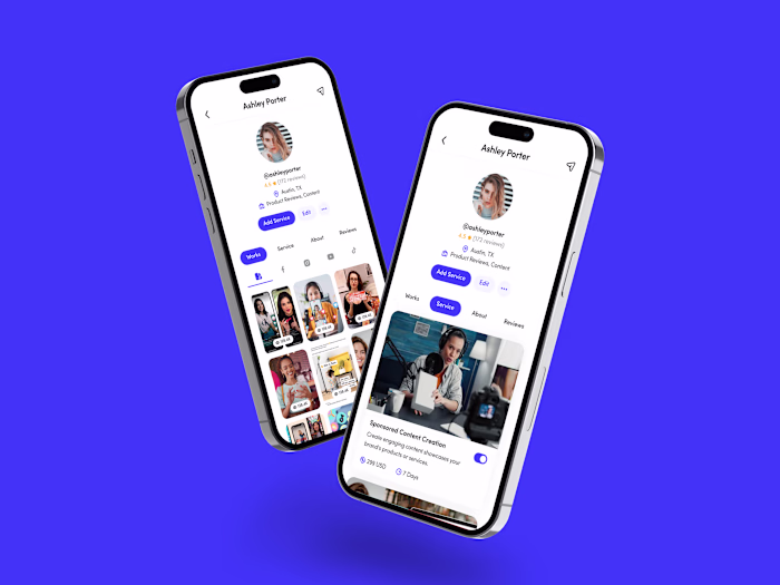 Influencer Mobile App UI/UX Design