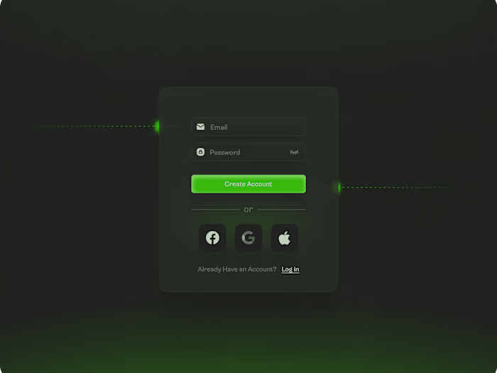 Minimal Login Screen for a Web3 Platform