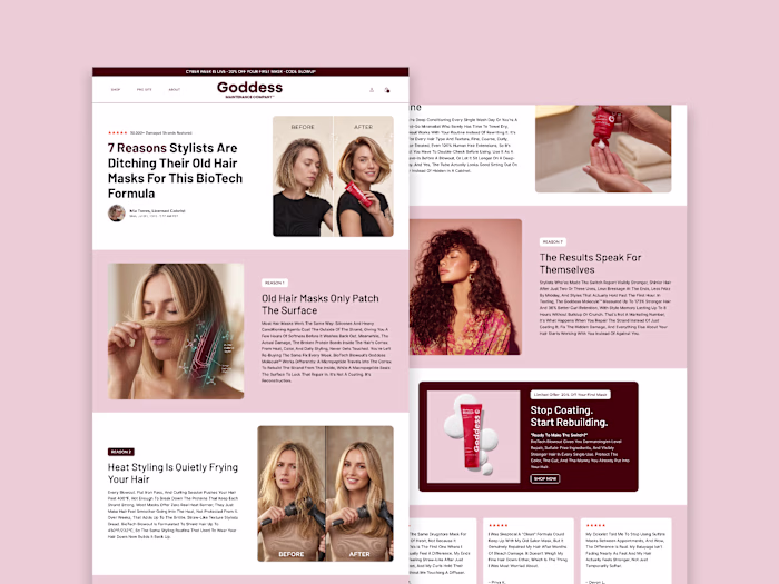 High Converting Listicle LP Designed For Haircare Brand