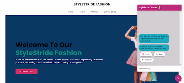 StyleStride fashion Web with AI Chatbot