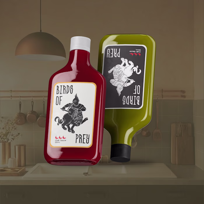 Birds of Prey Hot Sauce Branding