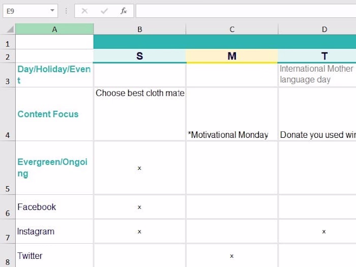 Content Calander