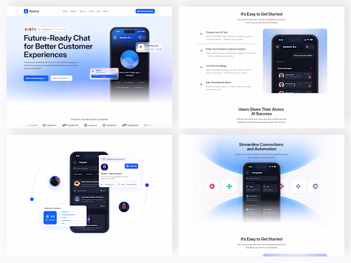 AI Chat Mobile App Landing Page