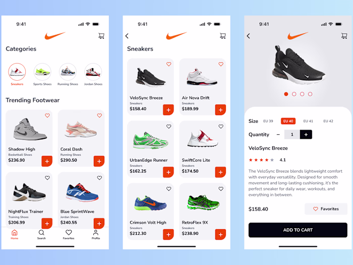 Nike Shopping App — Mobile UI/UX Design