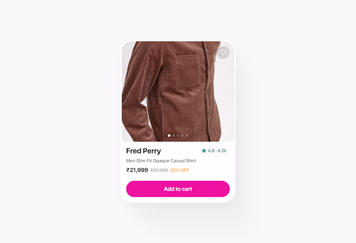Product Card UI Design - Shopping App