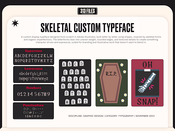 Skeletal Custom Typeface