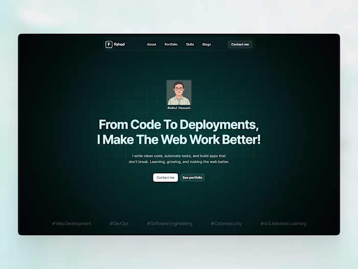 Developer Portfolio Website UI Design