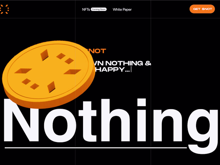 Innovative Web3 Landing Page - $NOT Project