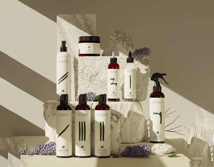 Label and Packaging Design for Cosmetics Brand - ATANA