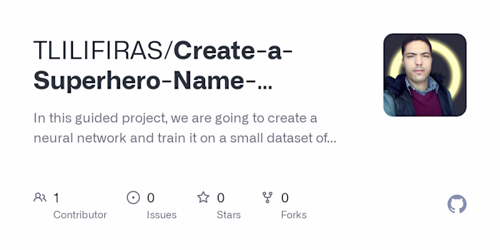 Superhero Name Generator using TensorFlow