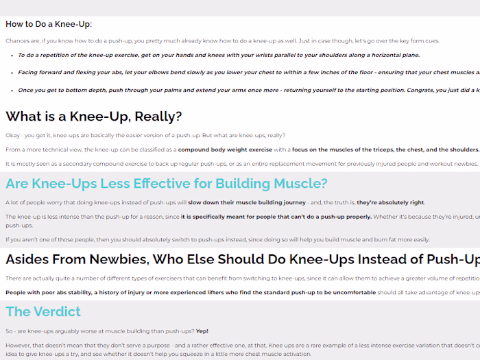 Content Writing: When To Do Knee-Ups Instead of Push-Ups