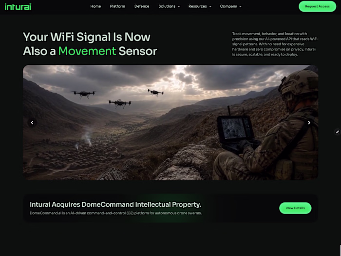 Inturai: product and investor site for a WiFi-as-sensor AI