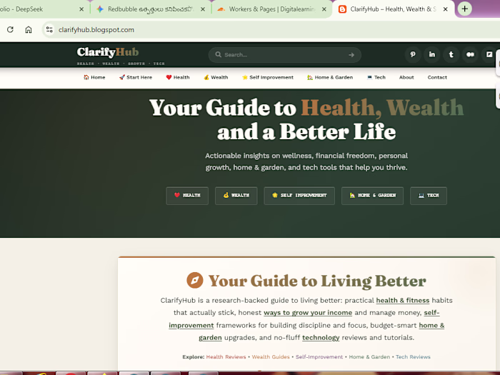 Comprehensive Lifestyle Content Creation for ClarifyHub