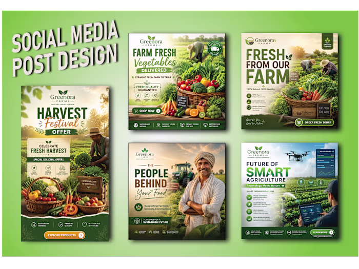 Agricultur social media posts design
