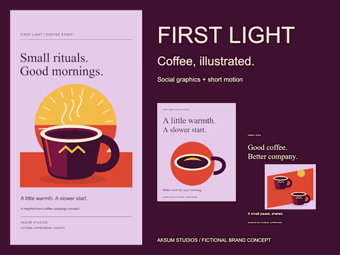 FIRST LIGHT | Illustrated Coffee Social Campaign