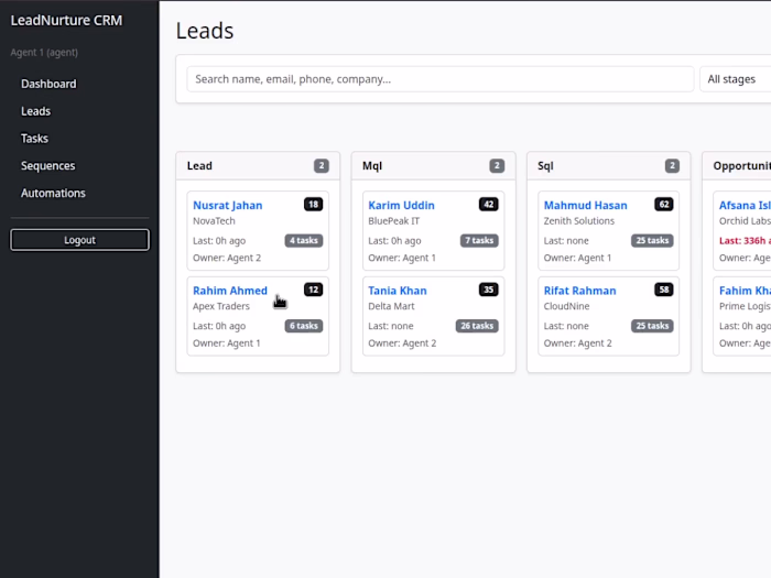 LeadNurture CRM is a lightweight