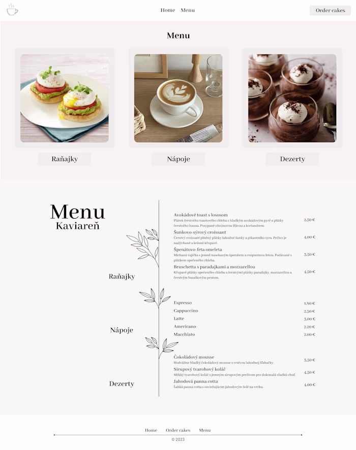 Café Website UI — Interactive Figma Prototype