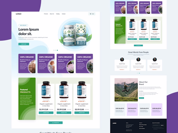 Organic Suplement Website Figma