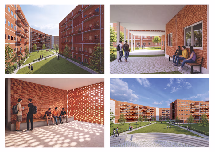 Architectural renders showcasing a contemporary