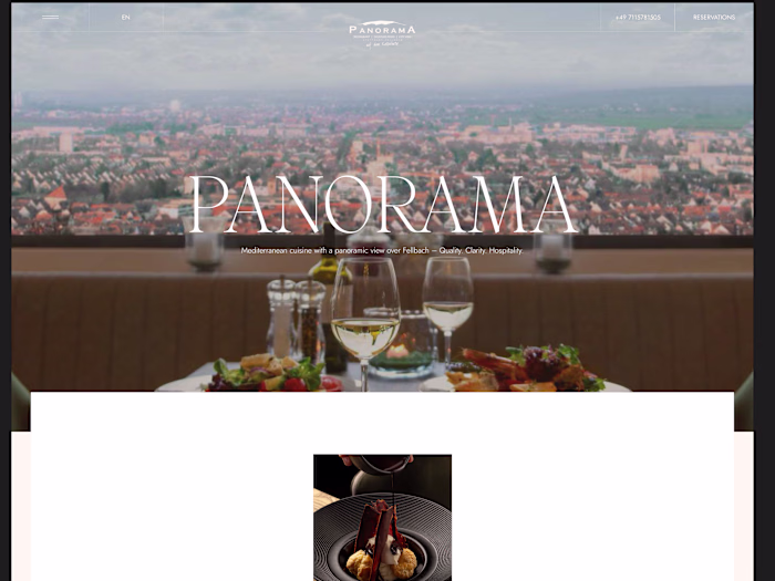 Panorama Fellbach Restaurant Website Design