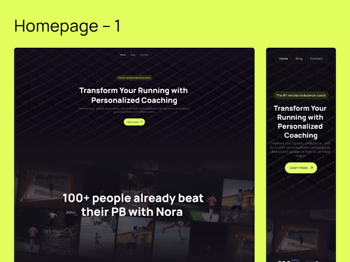 Tempo - A Framer template for personal trainers