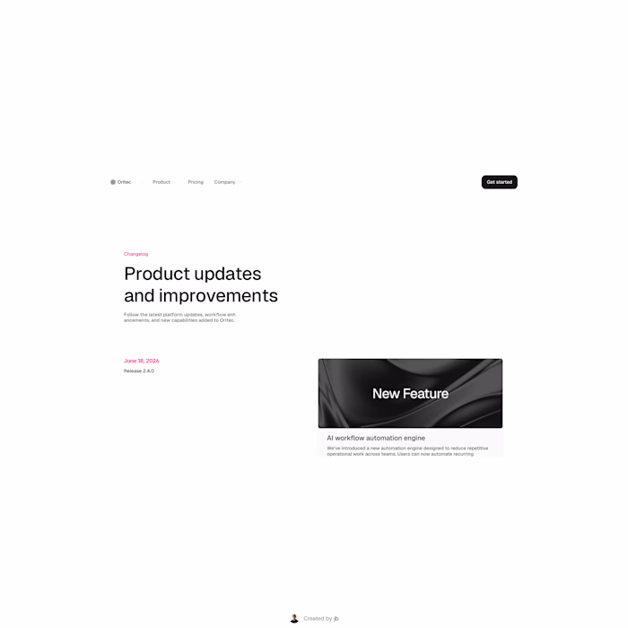 Changelog page