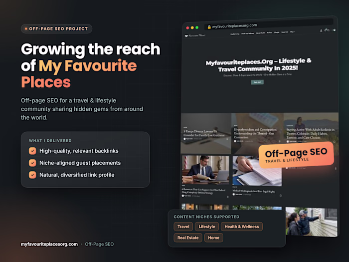 Off-Page SEO Enhancement for MyFavouritePlaces