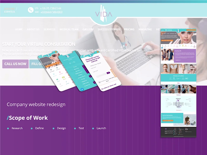 Website redesign of surgery and wellness clinic