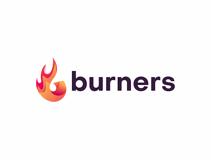 Modern abstract Letter B, Fire,